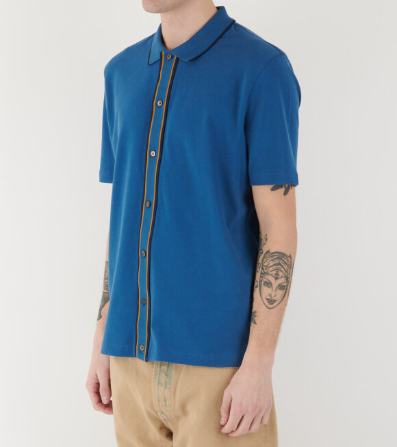 Paul Smith - S/S Button Front Polo Blue