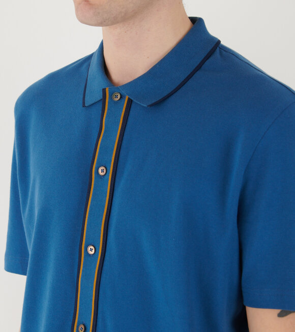 Paul Smith - S/S Button Front Polo Blue