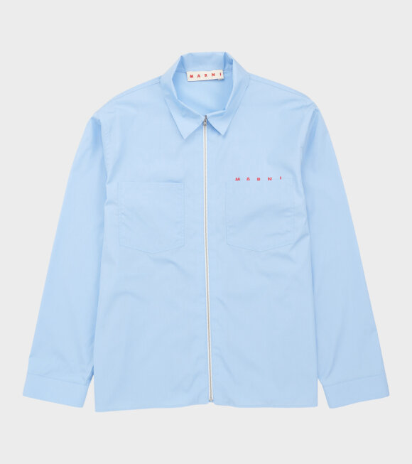 Marni - Poplin Zip Shirt Iris Blue