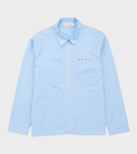 Poplin Zip Shirt Iris Blue