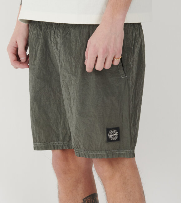 Stone Island - Econyl Nylon Swim Shorts Dark Grey