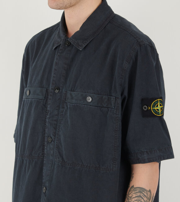 Stone Island - S/S Cotton Canvas Shirt Navy