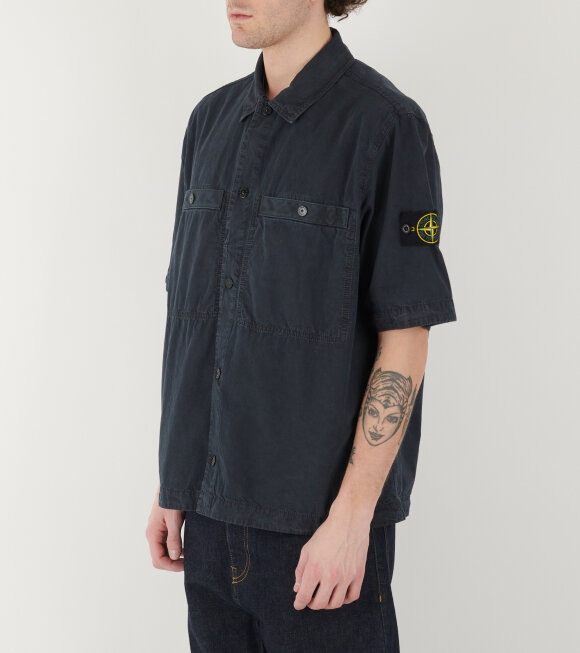 Stone Island - S/S Cotton Canvas Shirt Navy