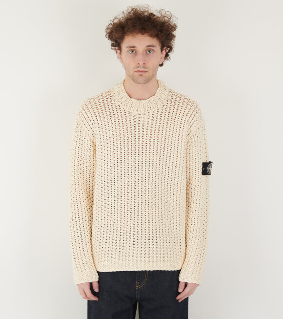 Stone Island - UV-Reactive Chain Stitch Knit Off-white