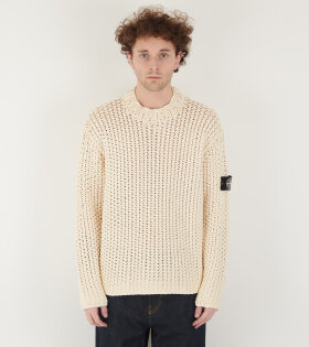 UV-Reactive Chain Stitch Knit Off-white