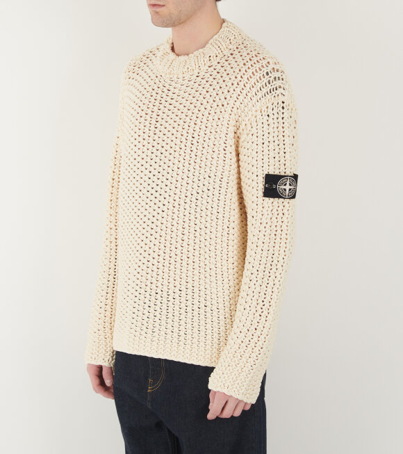 Stone Island - UV-Reactive Chain Stitch Knit Off-white