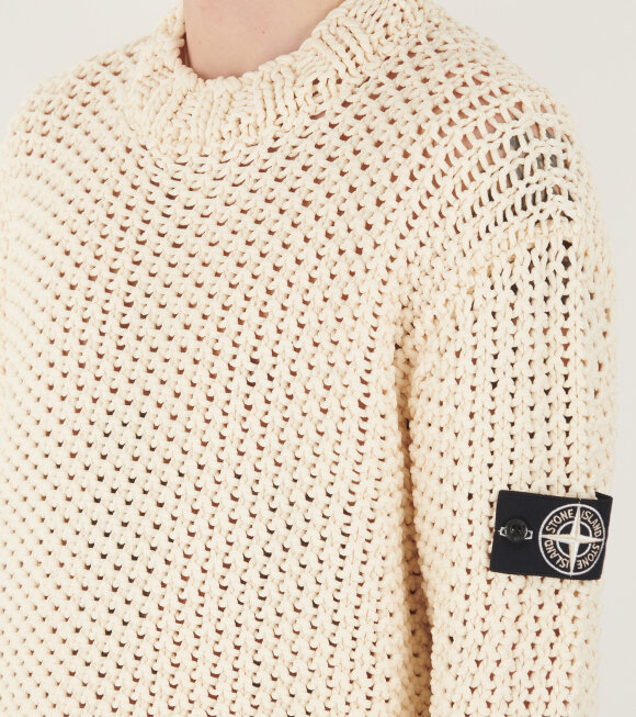 Stone Island - UV-Reactive Chain Stitch Knit Off-white