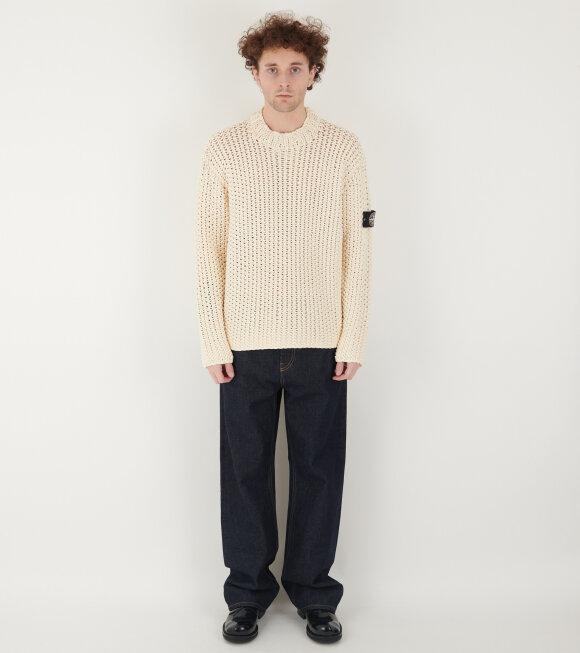 Stone Island - UV-Reactive Chain Stitch Knit Off-white