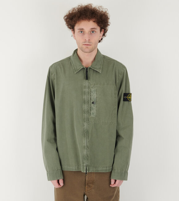 Stone Island - Cotton Canvas Overshirt Green