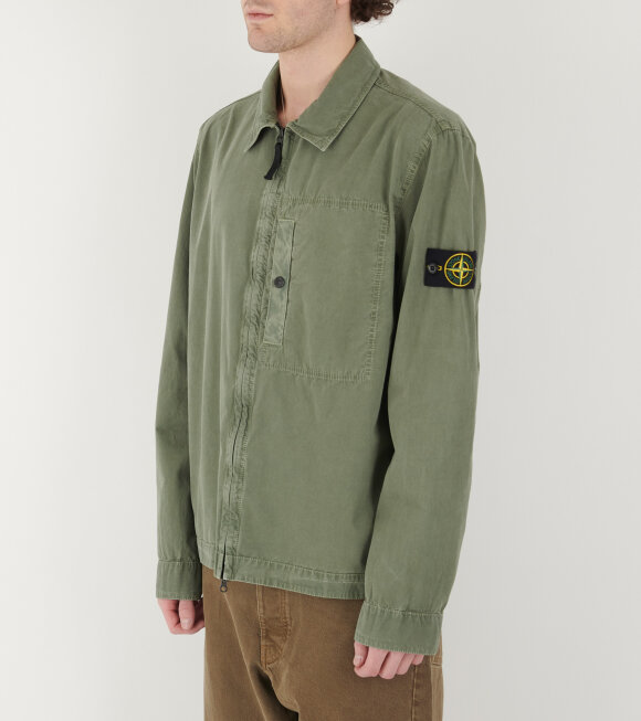 Stone Island - Cotton Canvas Overshirt Green