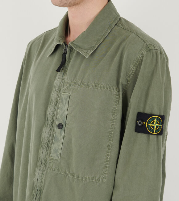 Stone Island - Cotton Canvas Overshirt Green