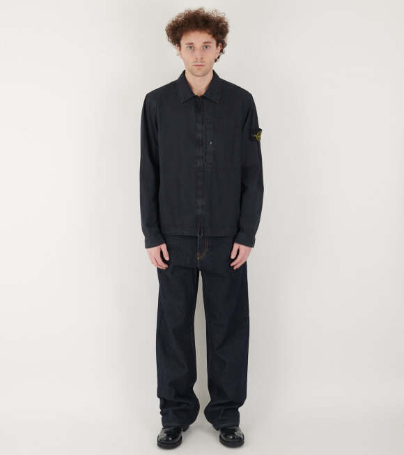 Stone Island - Cotton Canvas Overshirt Navy