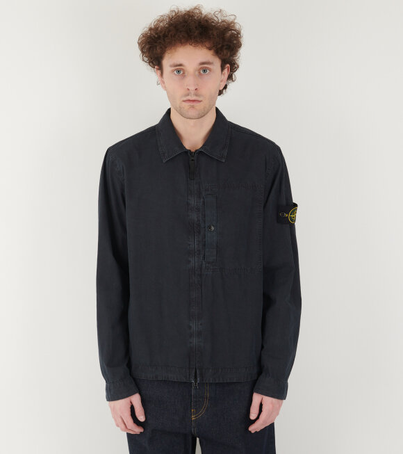 Stone Island - Cotton Canvas Overshirt Navy