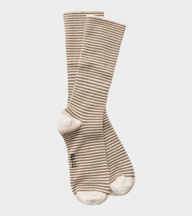 Cotton Stripe Socks Mix Chestnut