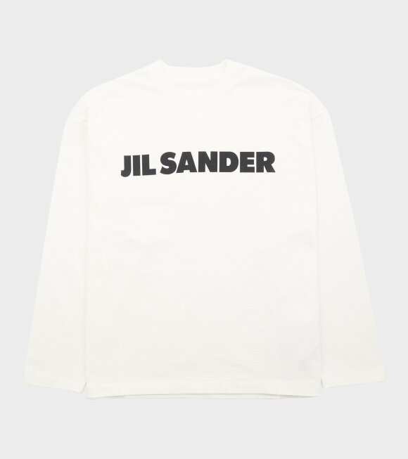 Jil Sander - L/S Cotton Jersey Logo T-shirt Porcelain