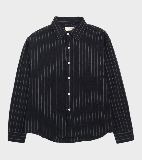 Mfpen - Vacation Shirt Black Textured Stripe