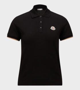 S/S Logo Cotton Polo Shirt Black/Light Brown