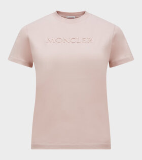 Embroidered Tonal Logo Cotton T-shirt Light Pink