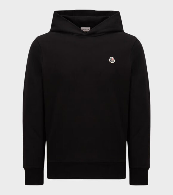 Moncler - Logo Cotton Hoodie Black