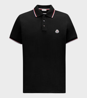 S/S Tricolor Polo Black