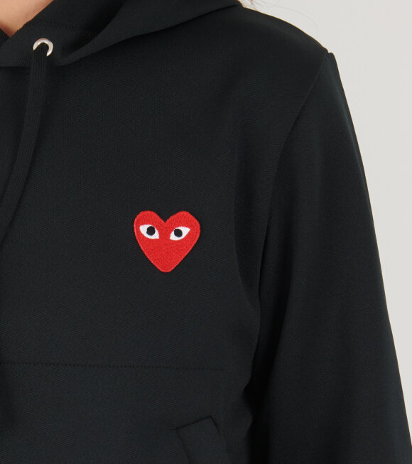 Comme des Garcons PLAY - W Red Heart Hoodie Black