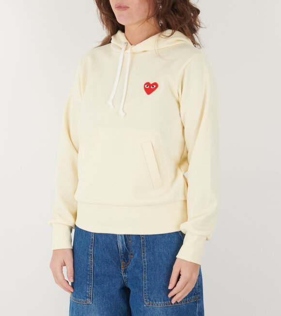 Comme des Garcons PLAY - W Red Heart Hoodie Off-white