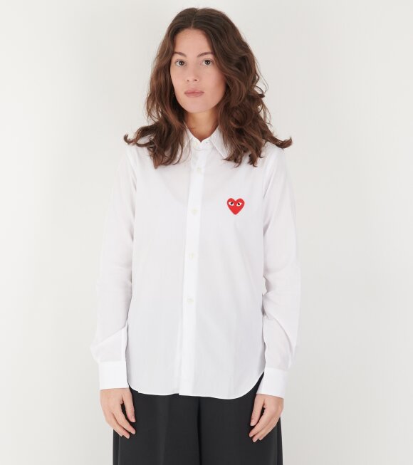 Comme des Garcons PLAY - W Red Heart Shirt White