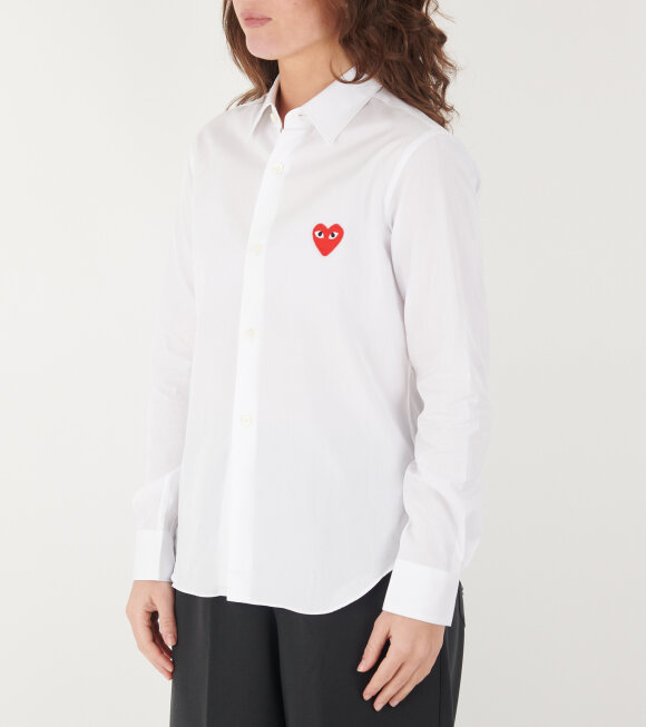 Comme des Garcons PLAY - W Red Heart Shirt White