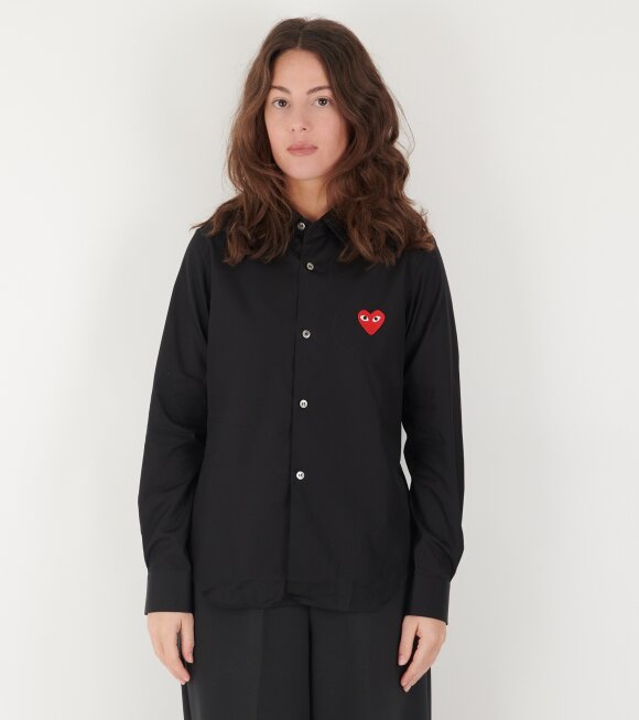 Comme des Garcons PLAY - W Red Heart Shirt Black