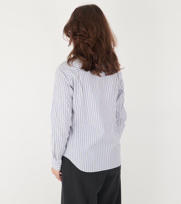 Comme des Garcons PLAY - W Black Heart Striped Shirt Blue