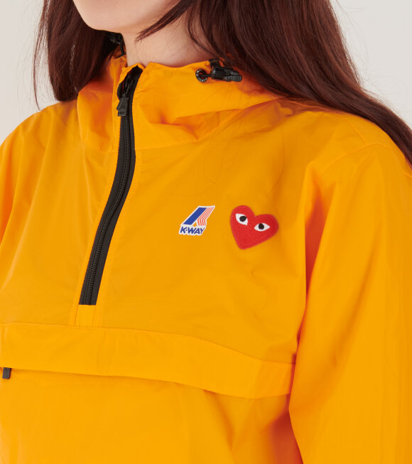 Comme des Garcons PLAY - K-WAY Packable Half Zip Anorak Orange