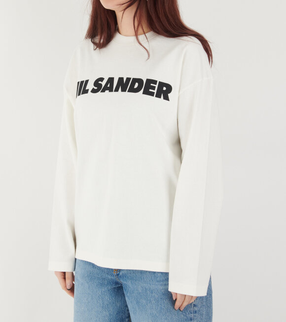 Jil Sander - L/S Cotton Jersey Logo T-shirt Porcelain