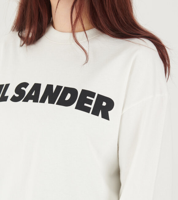 Jil Sander - L/S Cotton Jersey Logo T-shirt Porcelain