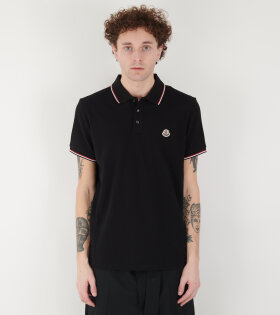 S/S Tricolor Polo Black