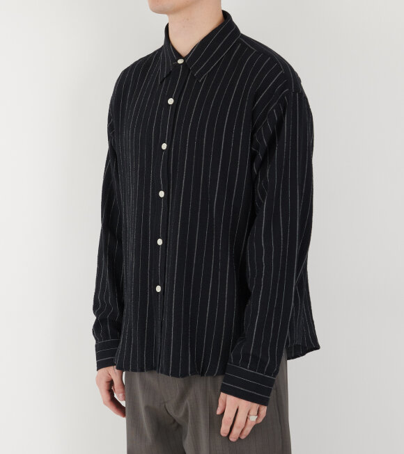 Mfpen - Vacation Shirt Black Textured Stripe