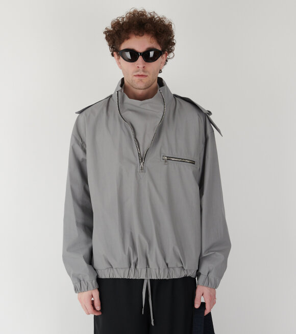 RIER - Waxed Poplin Windbreaker Inox