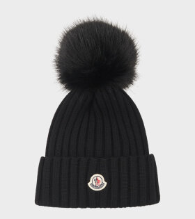 Pompom Beanie Black