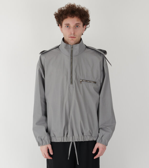 RIER - Waxed Poplin Windbreaker Inox