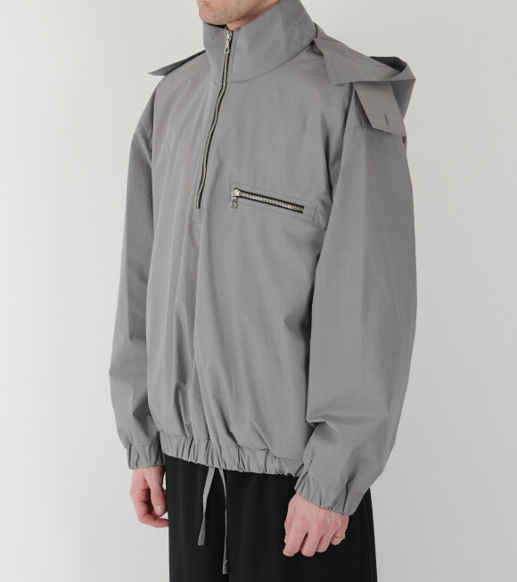 RIER - Waxed Poplin Windbreaker Inox