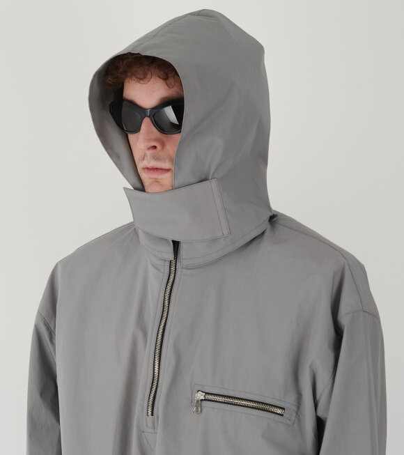 RIER - Waxed Poplin Windbreaker Inox