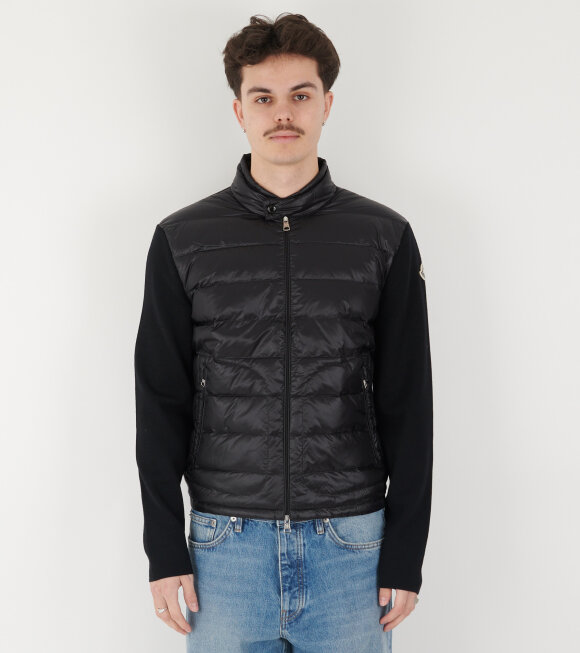 Moncler - Virgin Wool Cardigan Tricot Black