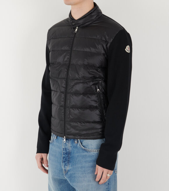 Moncler - Virgin Wool Cardigan Tricot Black