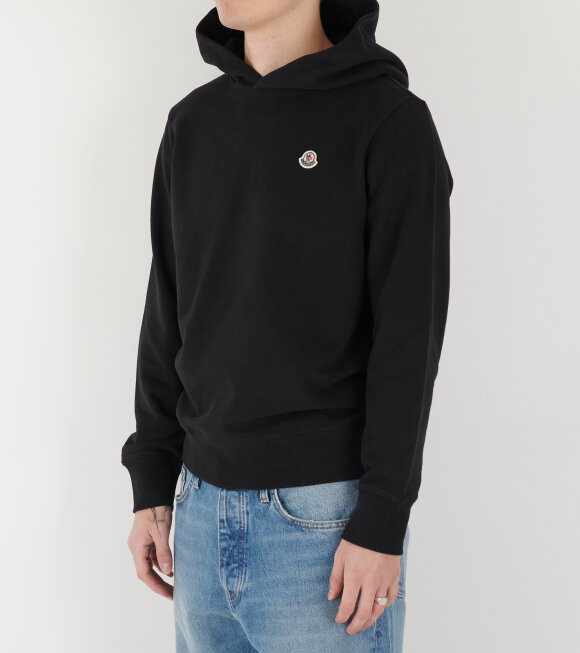 Moncler - Logo Cotton Hoodie Black