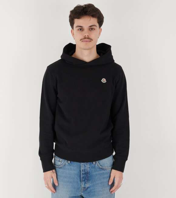 Moncler - Logo Cotton Hoodie Black