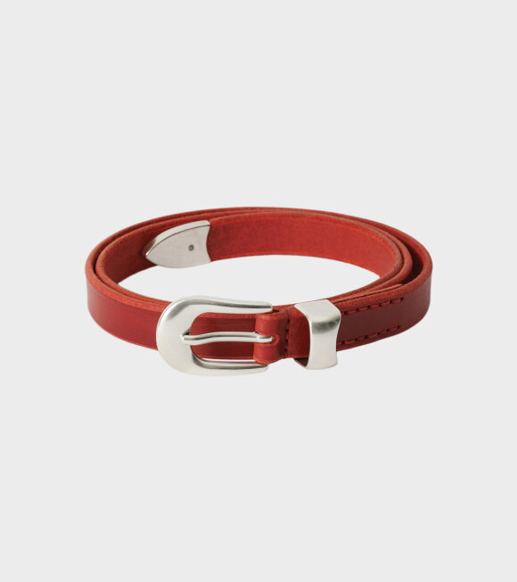 Our Legacy - 2 Cm Belt Lipstick Red Leather