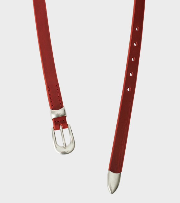 Our Legacy - 2 Cm Belt Lipstick Red Leather