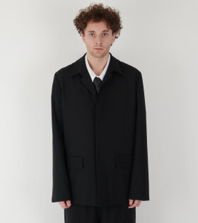 Poplin Wool Jacket Black