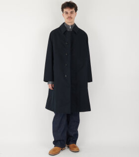 2L Cotton Gore-tex Balmacaan Coat Navy