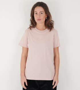 Embroidered Tonal Logo Cotton T-shirt Light Pink