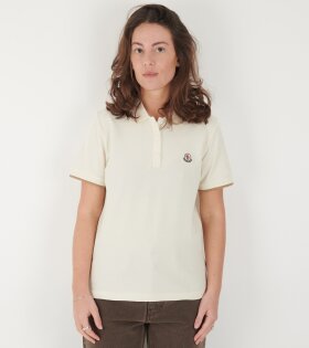 S/S Logo Cotton Polo Shirt White/Light Brown